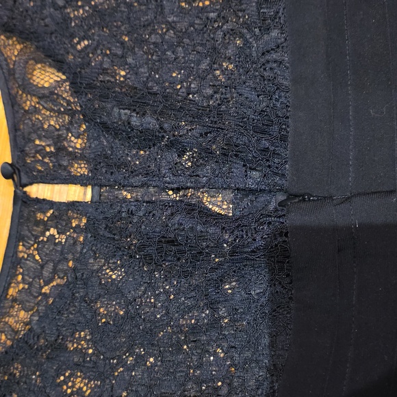 Adrianna Papell Elegant Black Lace/Silk Dress Sz12 - Picture 5 of 8